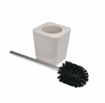 Toiletborstel in kunststof houder, taupe kleur