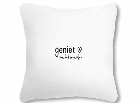 Buitenkussen Zoedt &#039;Geniet van &#039;t zonnetje&#039; / hartjes 40x40cm 