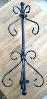 Kapstok/Hangend Zwart met haken 72 cm