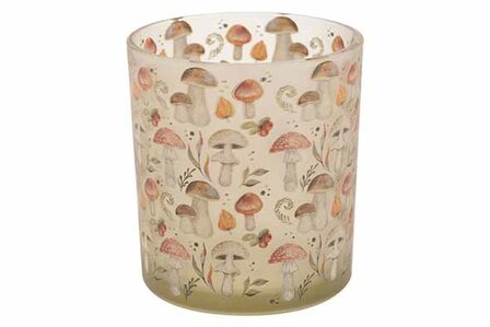 THEELICHTHOUDER MUSHROOM BEIGE 7X7XH8CM 