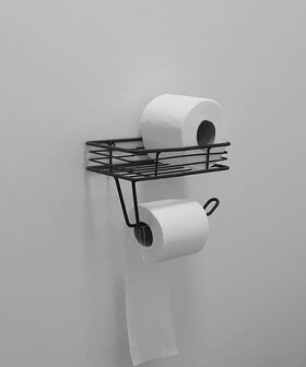 Toiletrol houder 4 rollen zwart