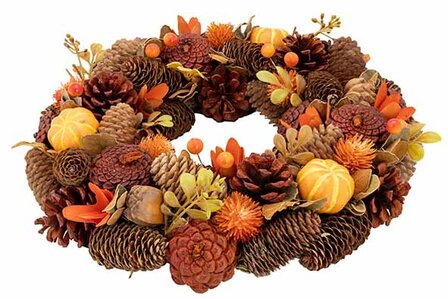HERFSTKRANS MET POMPOENEN 33 CM