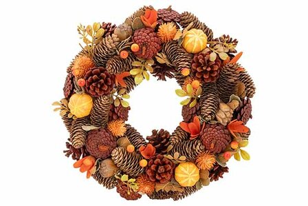 HERFSTKRANS MET POMPOENEN 33 CM