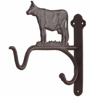 Zwarte metalen hanging basket haak KOE | Wand haak |