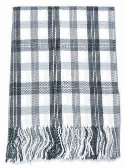 zwart wit Sjaal Soft Checkered 180x70cm