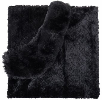 Poncho Faux Fur Black