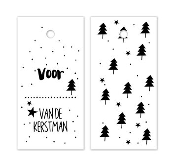 Cadeaukaartjes Van De Kerstman set 2 stuks&nbsp;8 x 4 cm