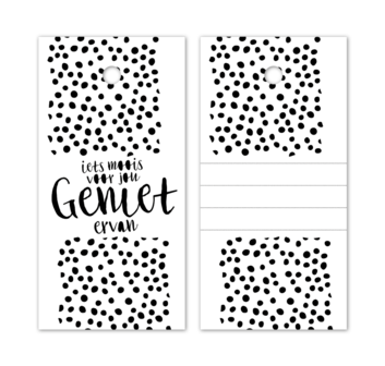 Cadeaukaartjes 4 stuks Iets moois voor jou. Geniet ervan. Wit-Zwart