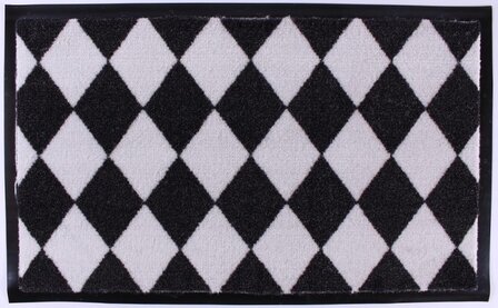 Deurmat zwart wit 45 x 75 cm Zwart Wit