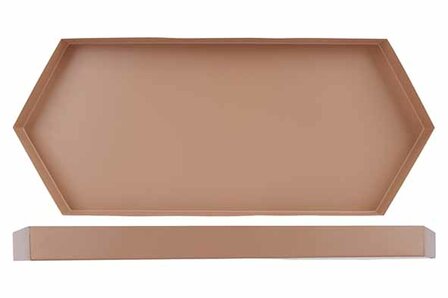 PLATEAU/SCHAALTJE TAUPE 36X15XH2,3CM METAAL