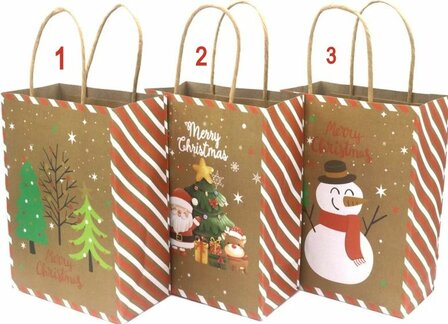 Kerstcadeau tas Merry Christmas 18 x 8 x 22 cm