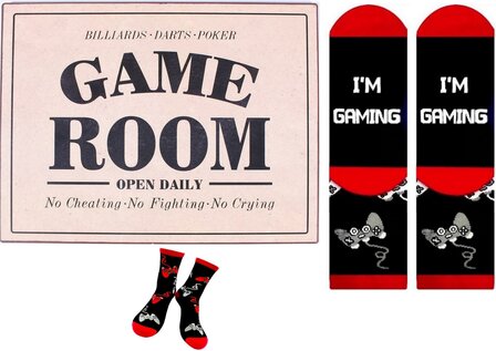 Cadeau pakket Gaming/ Sokken en tekstbord