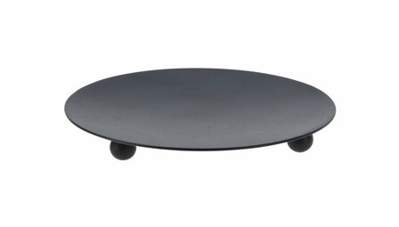 KAARSENPLATEAU D8,5 H1CM STAAL ZWART, kandelaar.