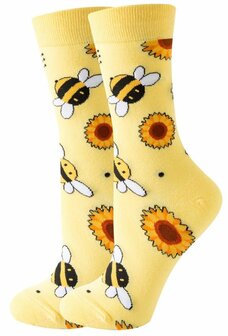 Sokken Bijen 36-43 Bees en Zonnebloemen