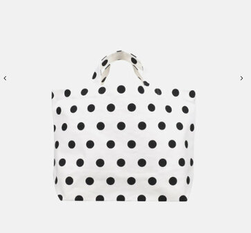 Katoenen tas wit met zwarte stippen