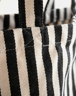 Katoenen tas zwart wit lengte strepen