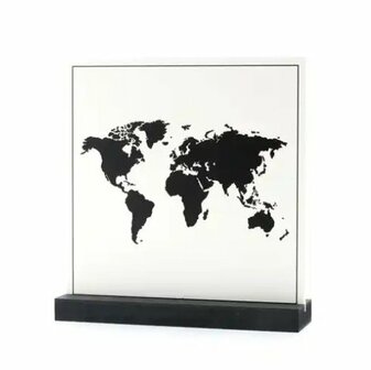 Decoplaatje - Wereldkaart - met houder