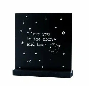 Decoplaatje - Love You - met houder