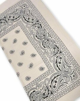 Sjaal Beige Zwart paisley