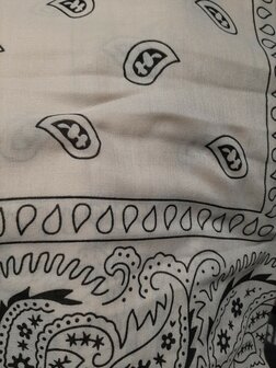 Sjaal Beige Zwart paisley