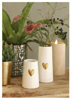 Vaas met Hart wit/goud