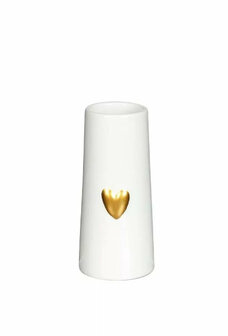 Vaas met Hart wit/goud