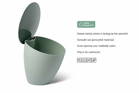 Afvalbakje aanrecht calypso black MEPAL 2 liter