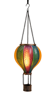 Solar Luchtballon Multi 20LED 14X45cm met vlameffect