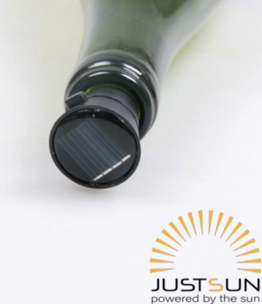 SOLAR FLESSENDOP ZWART 10LED 1MTR ZWART DRAAD WARM WIT