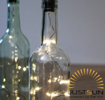 SOLAR FLESSENDOP ZWART 10LED 1MTR ZWART DRAAD WARM WIT