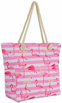 Strandtas Flamingo's 51x39x13cm