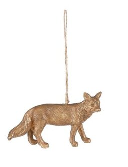 Kerstbal/Ornament vos goud - L9,5xb3xh5,5cm&nbsp;