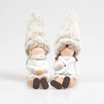 Set winterkinderen met bungelbenen 27 cm.