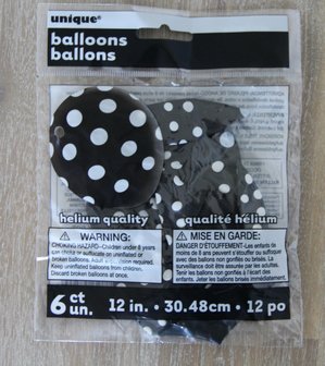 Ballonnen &nbsp;Dots Zwart-Wit | Stippen