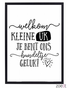 Poster |Welkom kleine Uk 