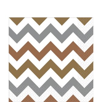 Servetten | chevron | 33 cm Metallic