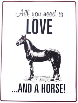 Tekstbord love horse Paarden