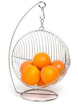 Fruitmand | Fruitschaal van Chroom | Hangend model.    Leuke en trendy fruitmand, een &quot;blikvanger&quot; in uw keuken!