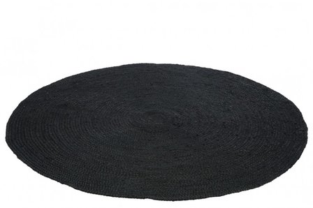 zwart Vloerkleed rond Zwart 150 cm  