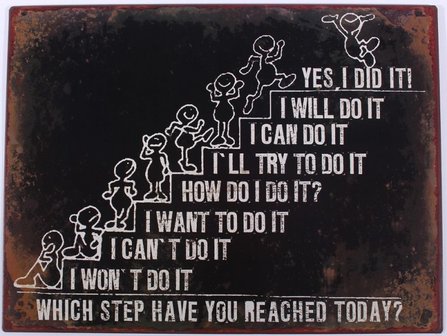 Tekstbord:&nbsp;&nbsp;Which step have you reached today?