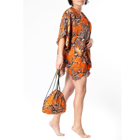 Tuniek oranje print met tas