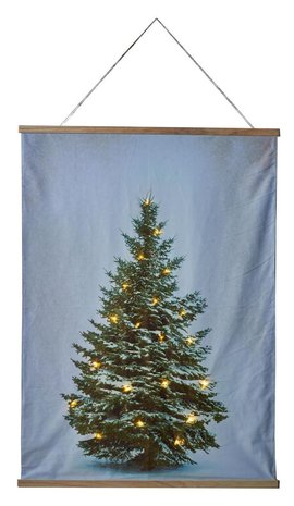 KERSTBOOM 90x120CM MET 120 LED - FLUWEEL DOEK