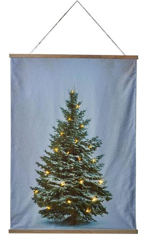 KERSTBOOM 90x120CM MET 120 LED - FLUWEEL DOEK