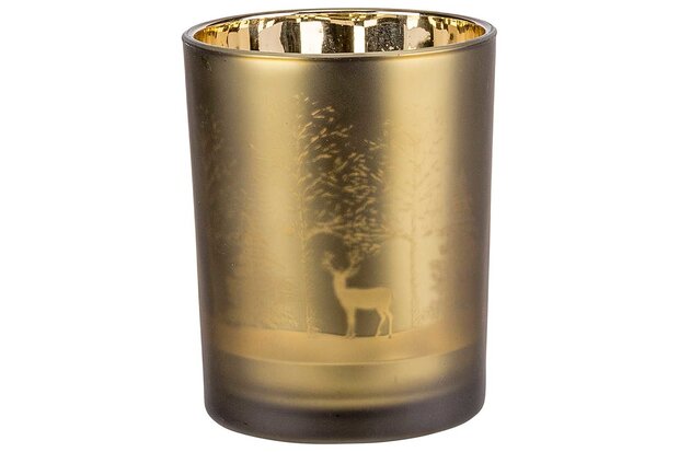 KERST THEELICHTGLAS 12,5X10CM GLAS