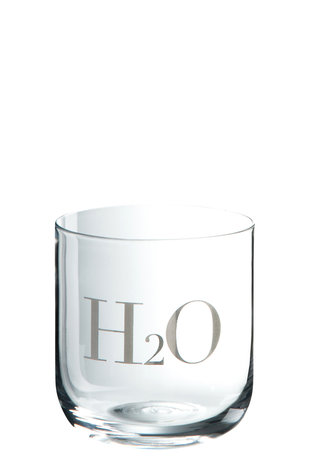Waterglas Glas Transparant/zilver set 2