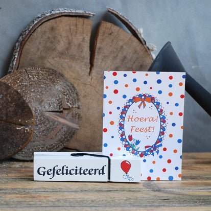 Grote witte knijper Gefeliciteerd