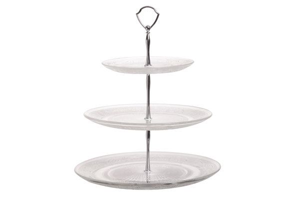 RETRO ETAGERE MET 3 NIVEAUS D18-25-29CM H34CM GLAS