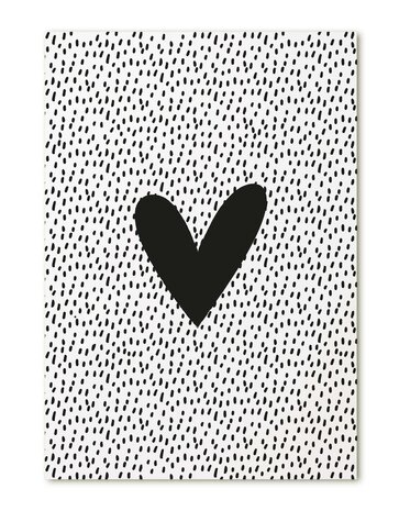 Kaart met zwart wit patroon en hart