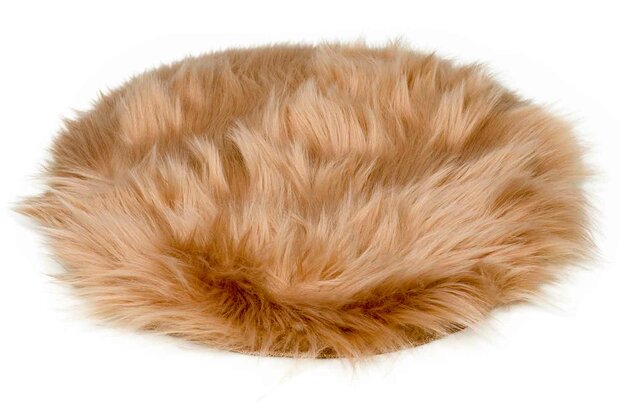 ONDERLEGGER FUR BEIGE D35XH1CM POLYESTER/KLEEDJE