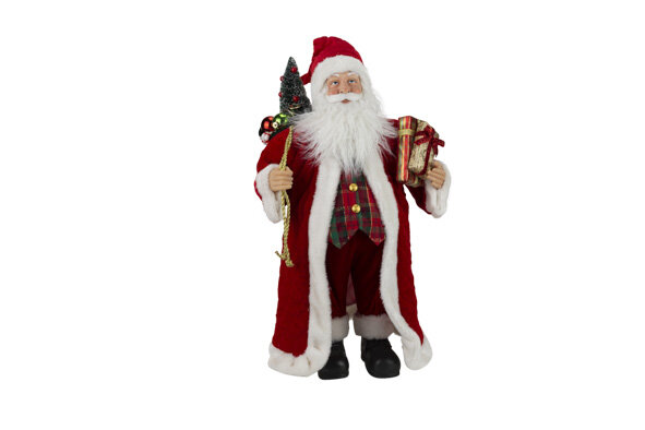 KERSTMAN/SANTA TRADITIONAL ROOD 20X13XH31CM POLYESTER